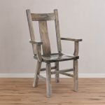 Wide Slat Back Solid Wood Arm Chair | Handcrafted Rustic Chair 00-01