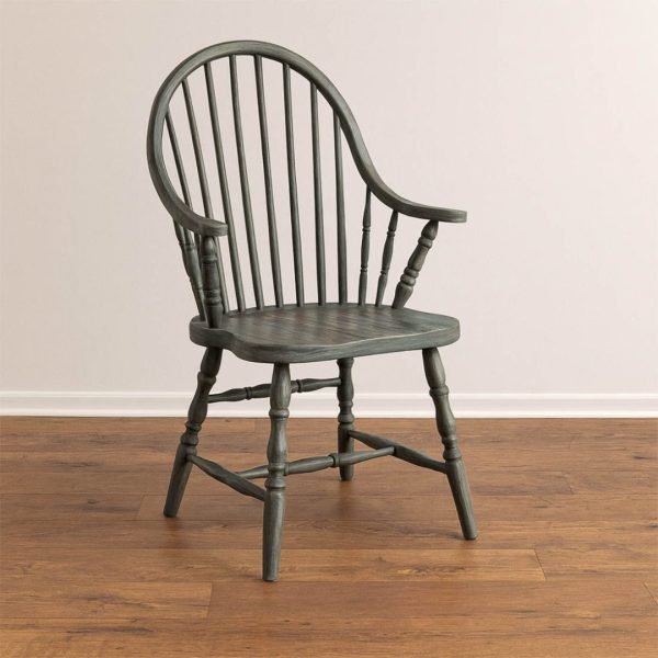 Country Solid Wood Arm Chair | Handcrafted Windsor Dining Chair 00-02