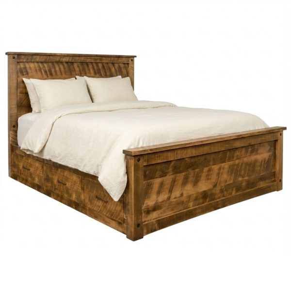 Adirondack Solid Wood Storage Bed | Canadian Rustic Condo Bed 00-00