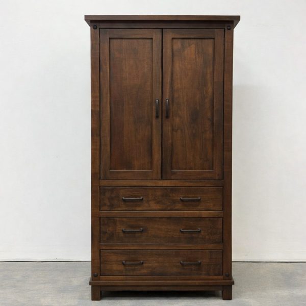 Adirondack Solid Wood Wardrobe | Handcrafted Custom Armoire 00-03