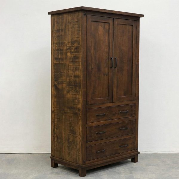 Adirondack Solid Wood Wardrobe | Handcrafted Custom Armoire 00-04