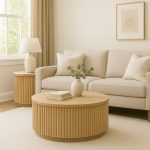 Osten Fluted Solid Wood Table Set | Modern Round Living Room Furniture 00-00