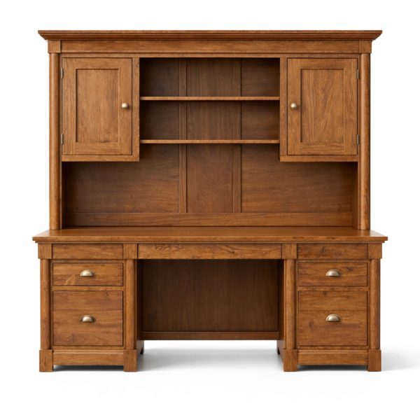 Tranquil Solid Wood Desk And Hutch | Executive Computer Workstation 00-07