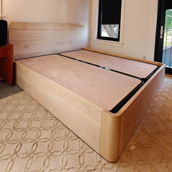 Haven Solid Wood Lift-Up Storage Bed | Modern Platform Condo Bed 02-01