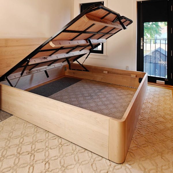 Haven Solid Wood Lift-Up Storage Bed | Modern Platform Condo Bed 02-03