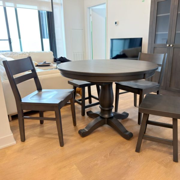 Heritage Solid Wood Round Dining Table | Classic Pedestal Base 01-01